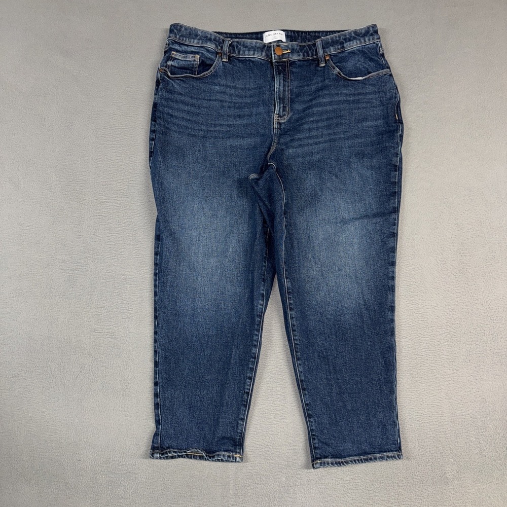 Lane Bryant Jeans Womens 18 Short Blue Mid Rise Boyfriend Distressed Denim